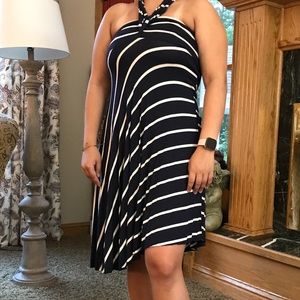 Elan Striped Tied Top Dress